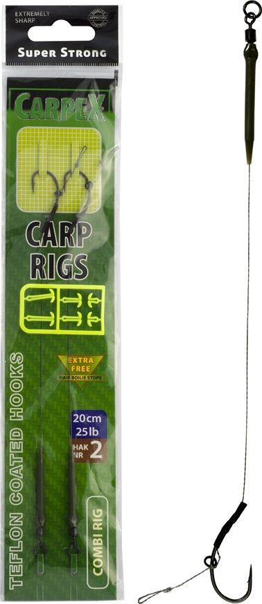 Carpex Przypon karpiowy Combi 20cm, 15lb, rozm. 8 (2 szt.)