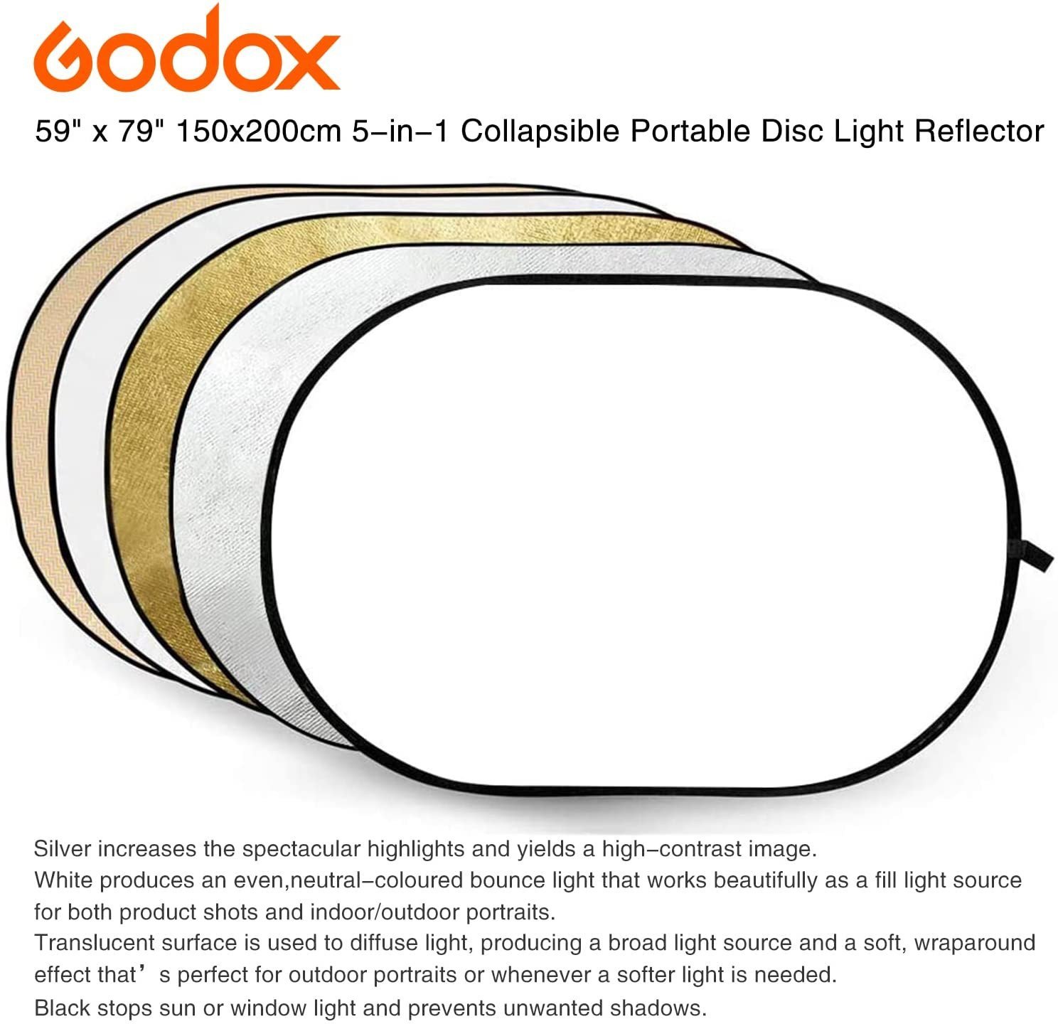 GODOX Godox RFT-05 - 5in1 Disc Kit collap. reflector kit 150x200 cm