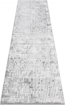 Dywany Łuszczów Dywan AKRYL VALS 3943 Przecierany labirynt szary / kość słoniowa, 80x300 cm