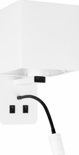 Kinkiet Candellux MAGNUM 2 LAMPA KINKIET PROSTOKĄTNY 1X40W E27+3W LED ABAŻUR KWADRAT BIAŁY (21-75666) Candellux