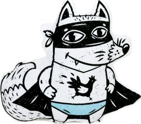 SowkaDesign Duża poduszka dla dziecka, Niebieski Zorro, 50x46 cm