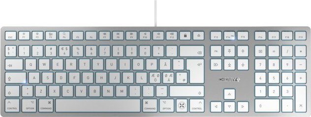 Klawiatura Cherry CHERRY KC 6000C FOR MAC klawiatura USB QWERTY Skandynawia Srebrny