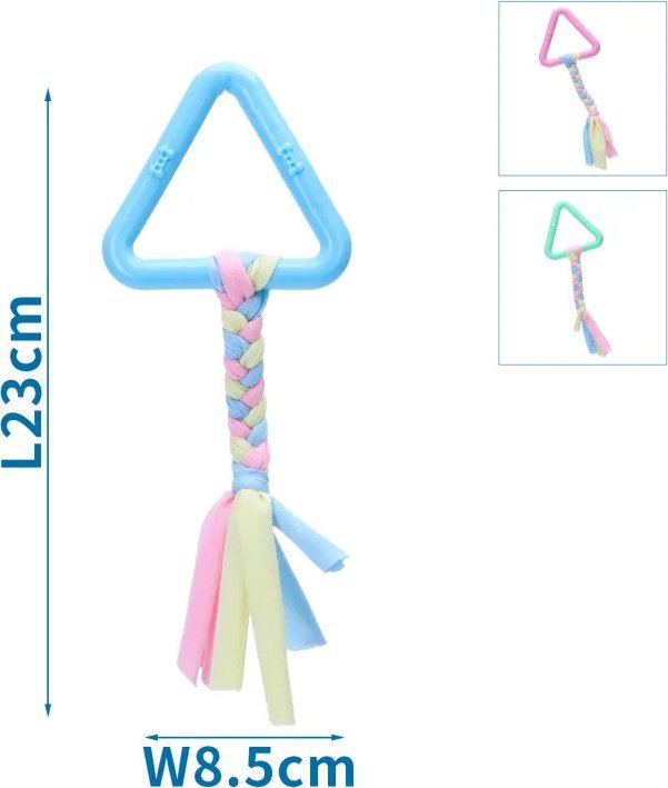 Nobleza Zabawki z bawełnianego sznura z trójkątem z TPR dla psa Zabawki z bawełnianego sznura z trójkątem z TPR dla psa