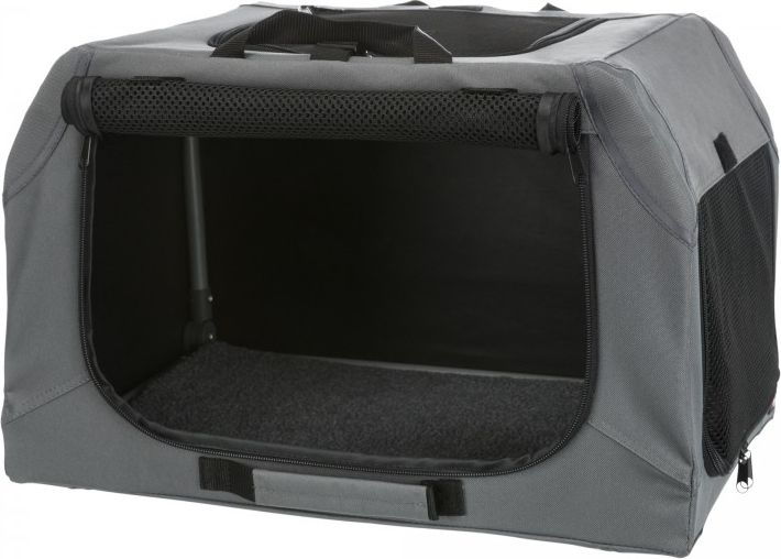 Trixie Easy Soft Kennel, buda domowa dla psa, szara, XS–S: 50 × 33 × 36 cm