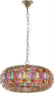 Lampa wisząca DKD Home Decor Lampa Sufitowa DKD Home Decor 44 x 44 x 23,5 cm Metal Miedź Wielokolorowy 40 W 50 W