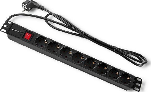 Qoltec Listwa zasilająca do szafy RACK 1U 16A PDU 8xSCHUKO 2m (54469)