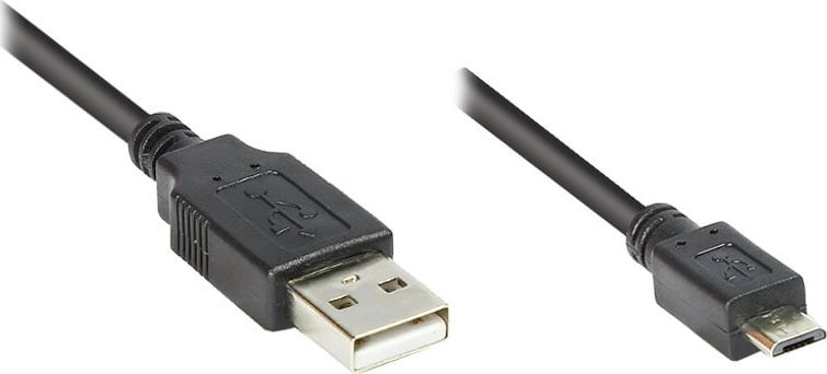 Kabel USB Alcasa USB-A - micro-B 1 m Czarny (2510-MB01)