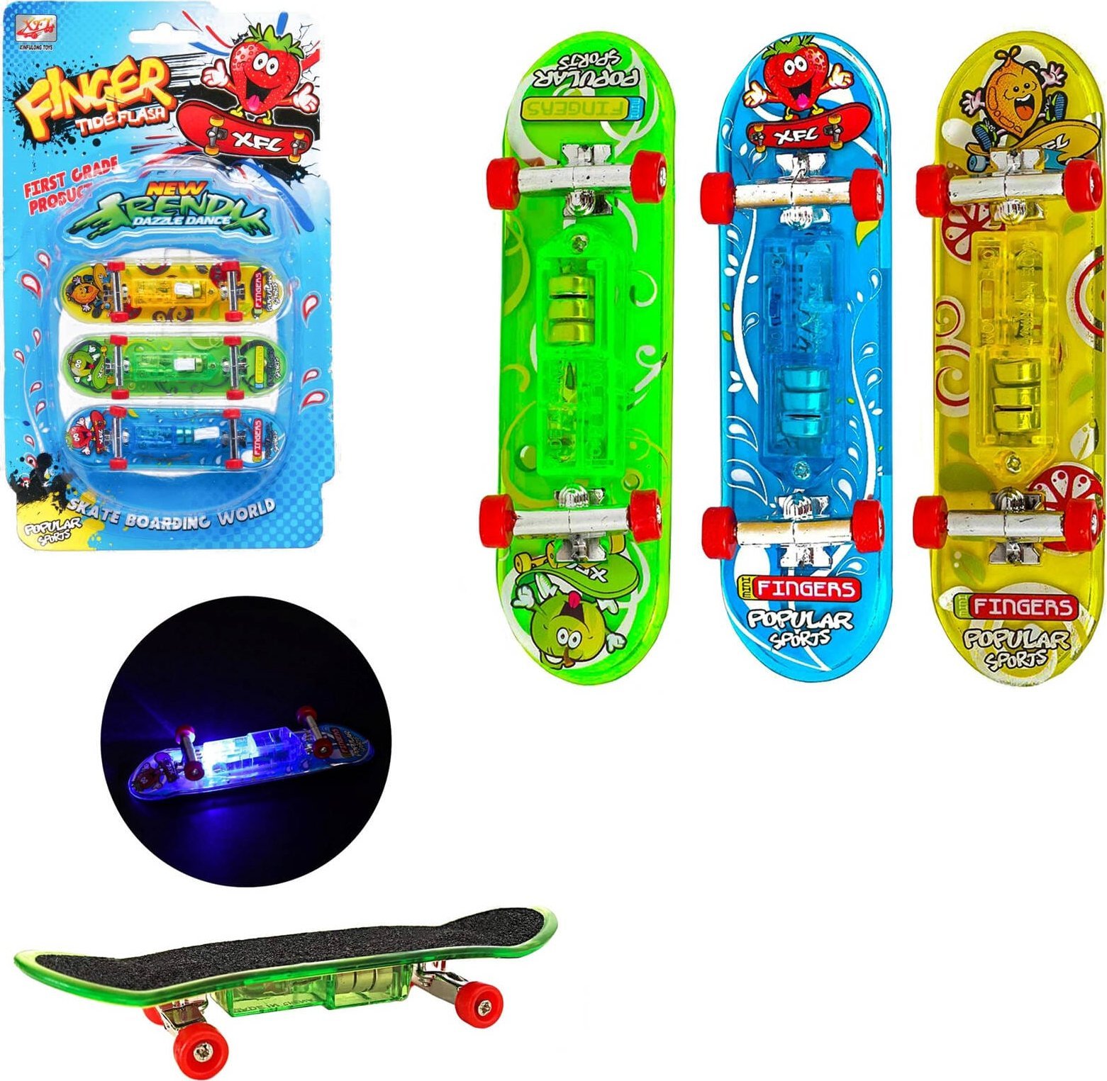 Trifox DESKOROLKA ŚWIECĄCA na palce 3 SZTUKI