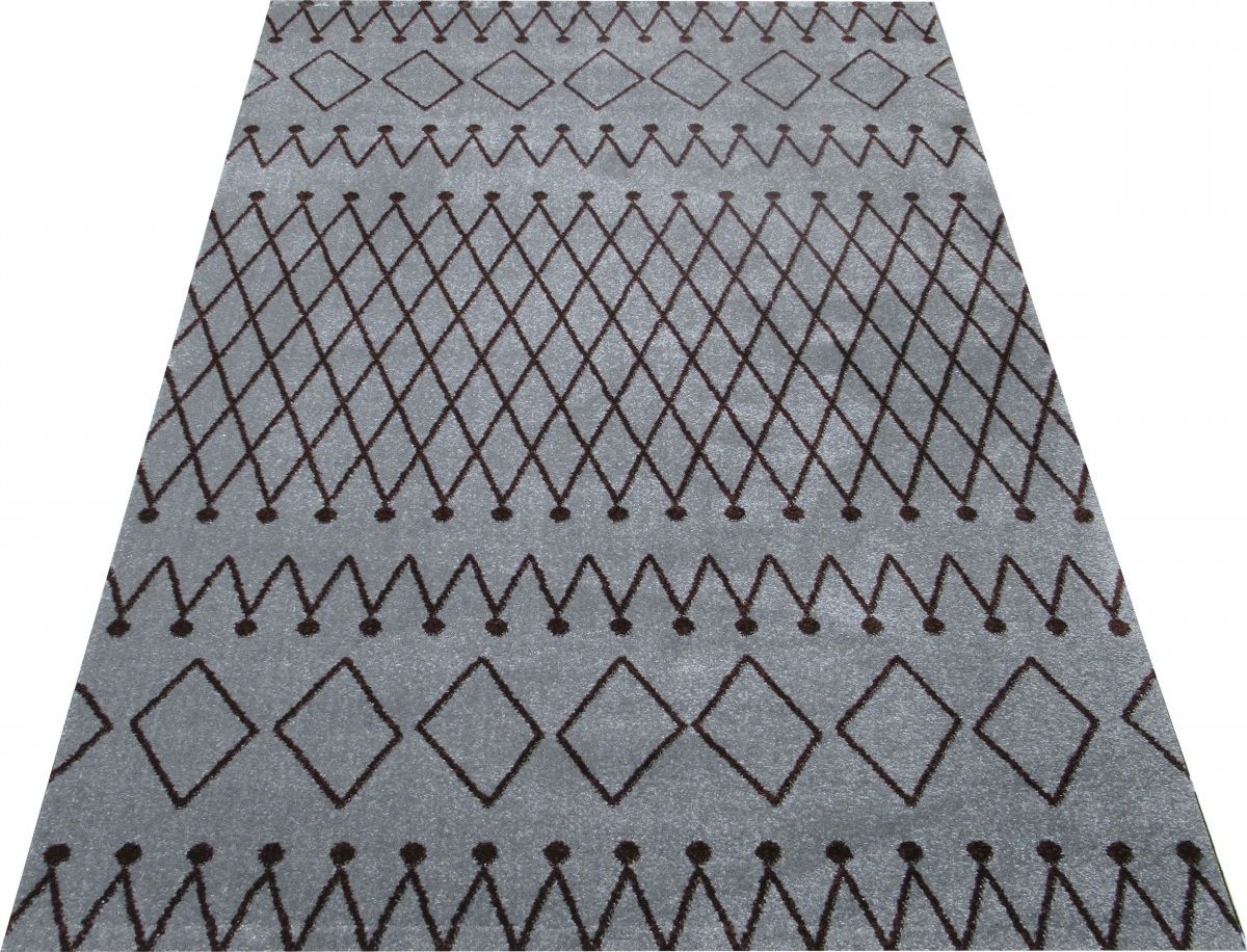 Dywany TURPOL Dywan nowoczesny do salonu Suez Maroko 03 Szary 80x150 cm