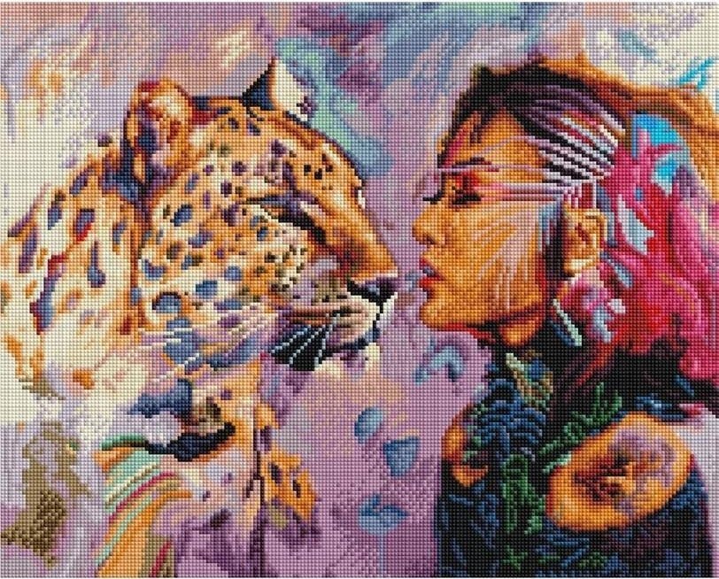 Twoje Hobby Mozaika diamentowa -Dziewczyna z tygrysicą 40x50cm