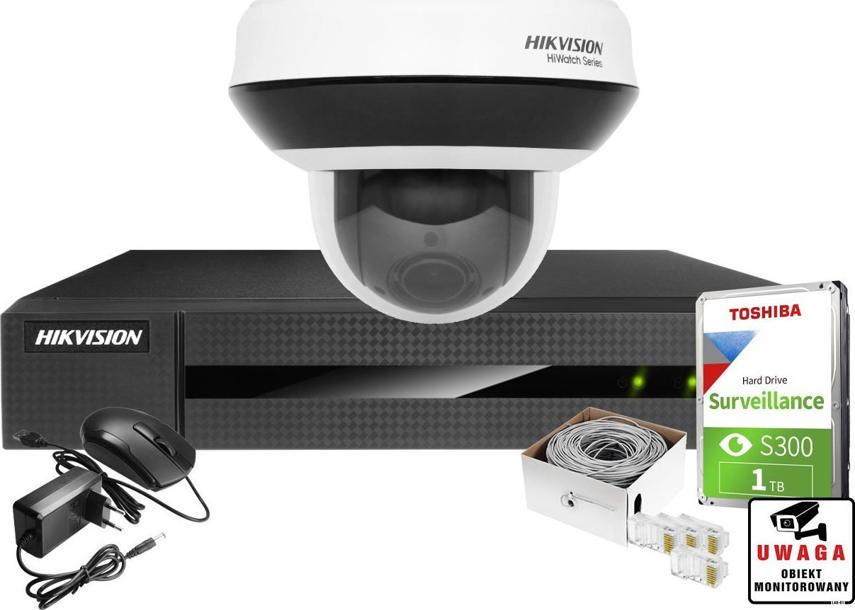 Hikvision Zestaw do monitoringu IP Hikvision 1x Kamera obrotowa HWP-N2404IH-DE3