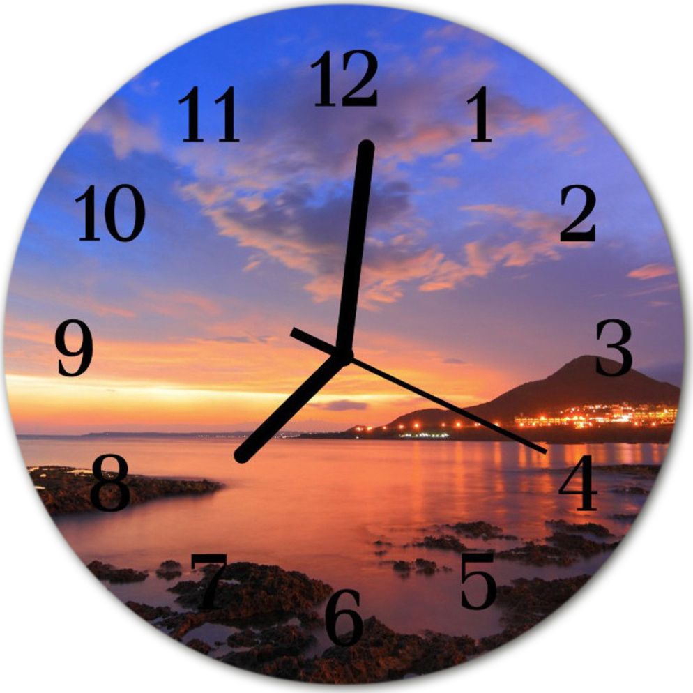 Tulup Zegar ścienny okrągły Wyspa morskafi30 cm - 36960640