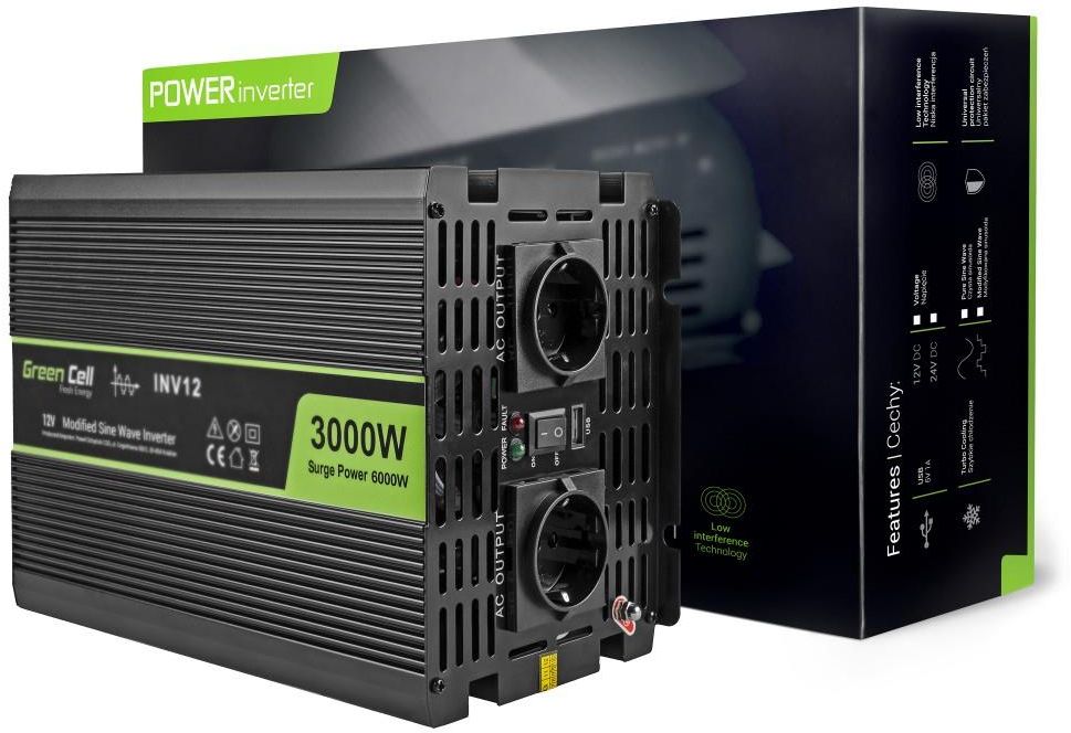 Przetwornica Green Cell 12V/220V 3000W/6000W (INV12)