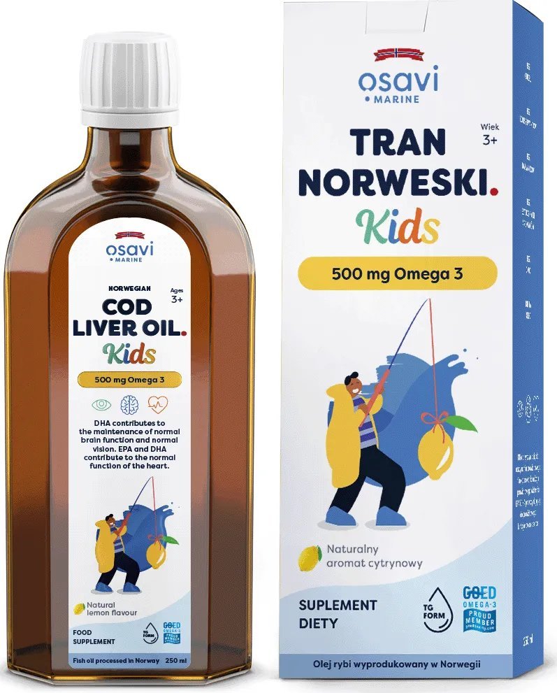 Osavi Osavi - Tran Norweski Kids, 500mg Omega 3, Cytryna, 250 ml