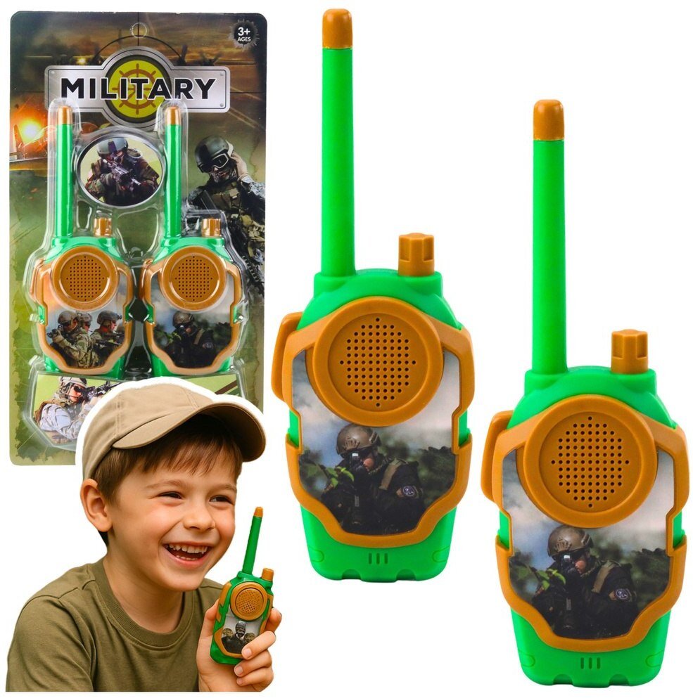 LeanToys Walkie Talkie krótkofalówki dla dzieci wojskowe militarne 10m