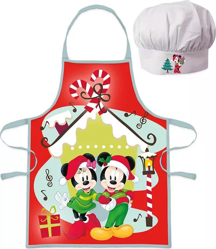 Arditex Fartuszek kuchenny z czapką ŚWIĄTECZNY MYSZKA MINNIE MICKEY
