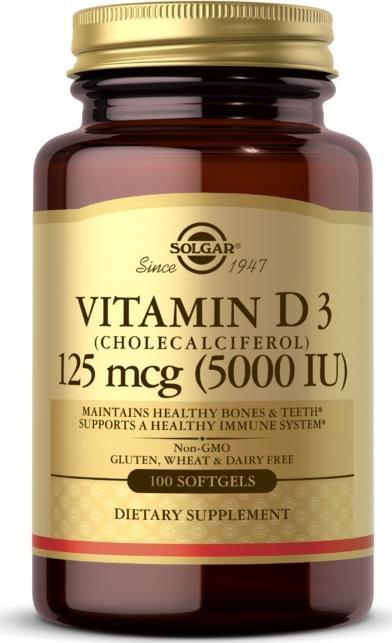 Solgar Solgar Witamina D3 5000 IU (125 g) - 100 kapsułek