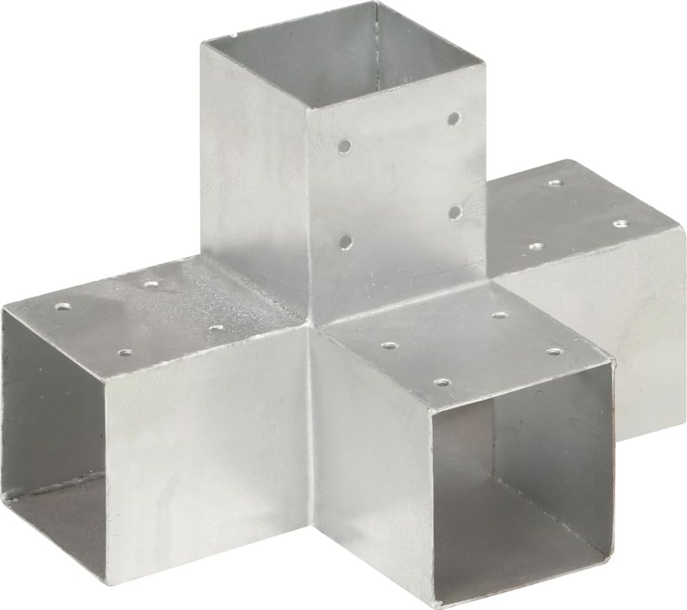 vidaXL Łącznik do słupków w kształcie X, galwanizowany metal, 91x91 mm
