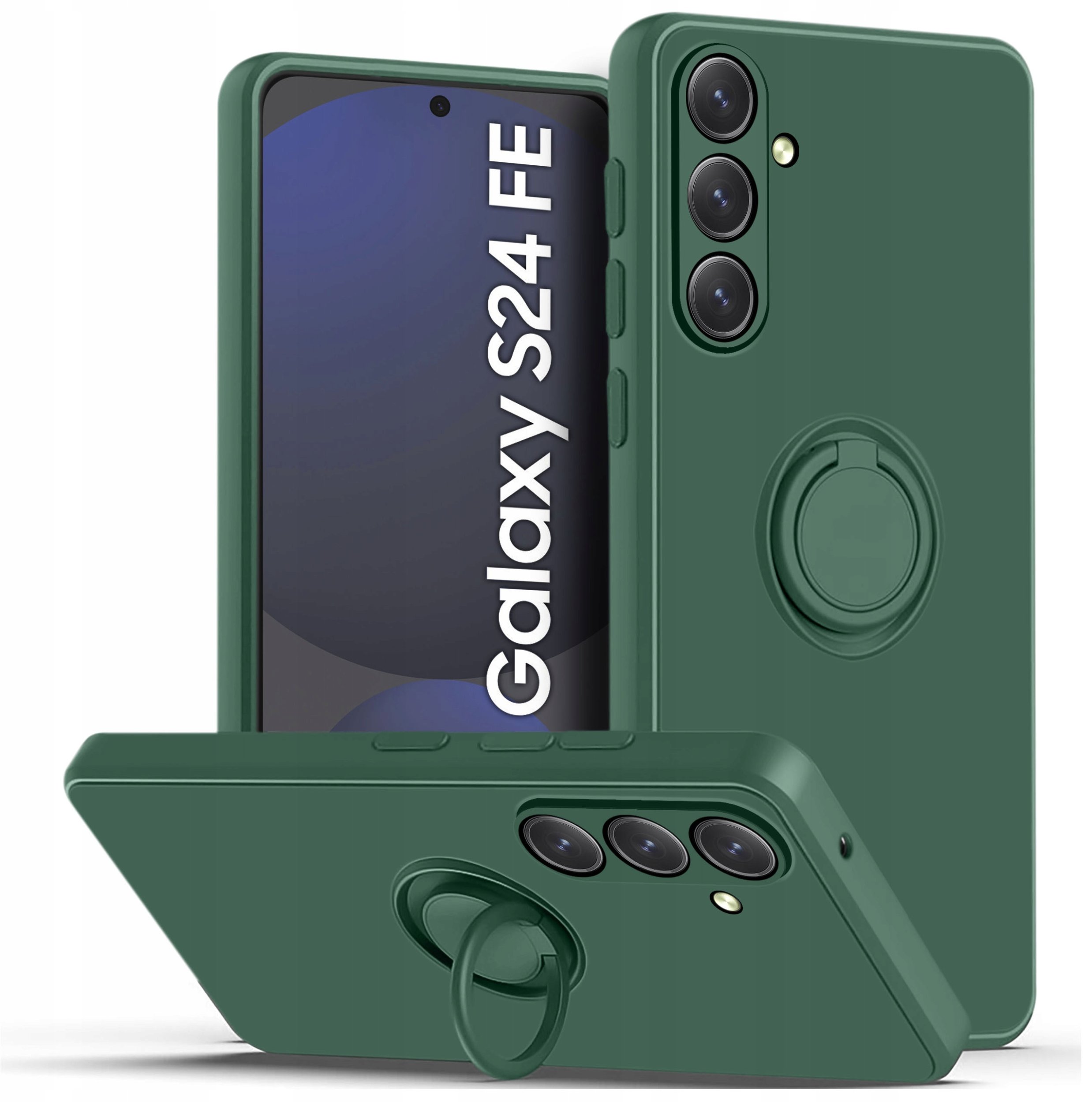 Etui do Samsung Galaxy S24 FE Silicone Ring CASE PLECKI + SZKŁO OCHRONNE 9H