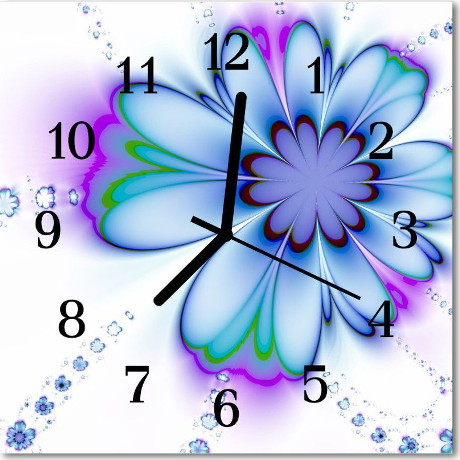 Tulup Zegar szklany ścienny Cichy Kwiat Kwiaty 30x30 5617350