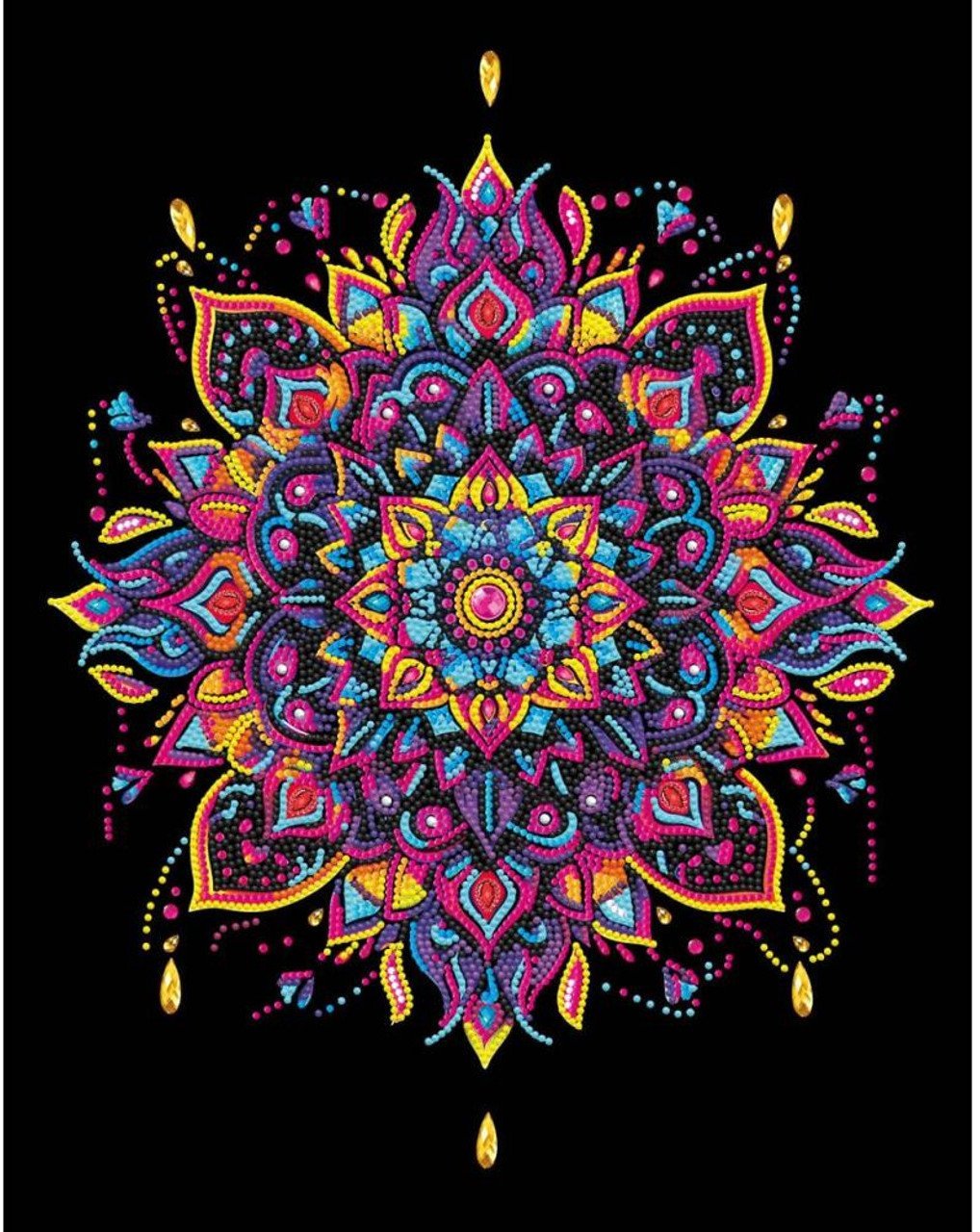 DIAMOND DOTZ ADULTS FLOCKED NEON MANDALA