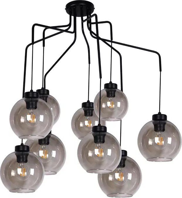 Lampa wisząca Lumes Duża lampa wisząca loftowa z 9 zwisami - S827-Solva