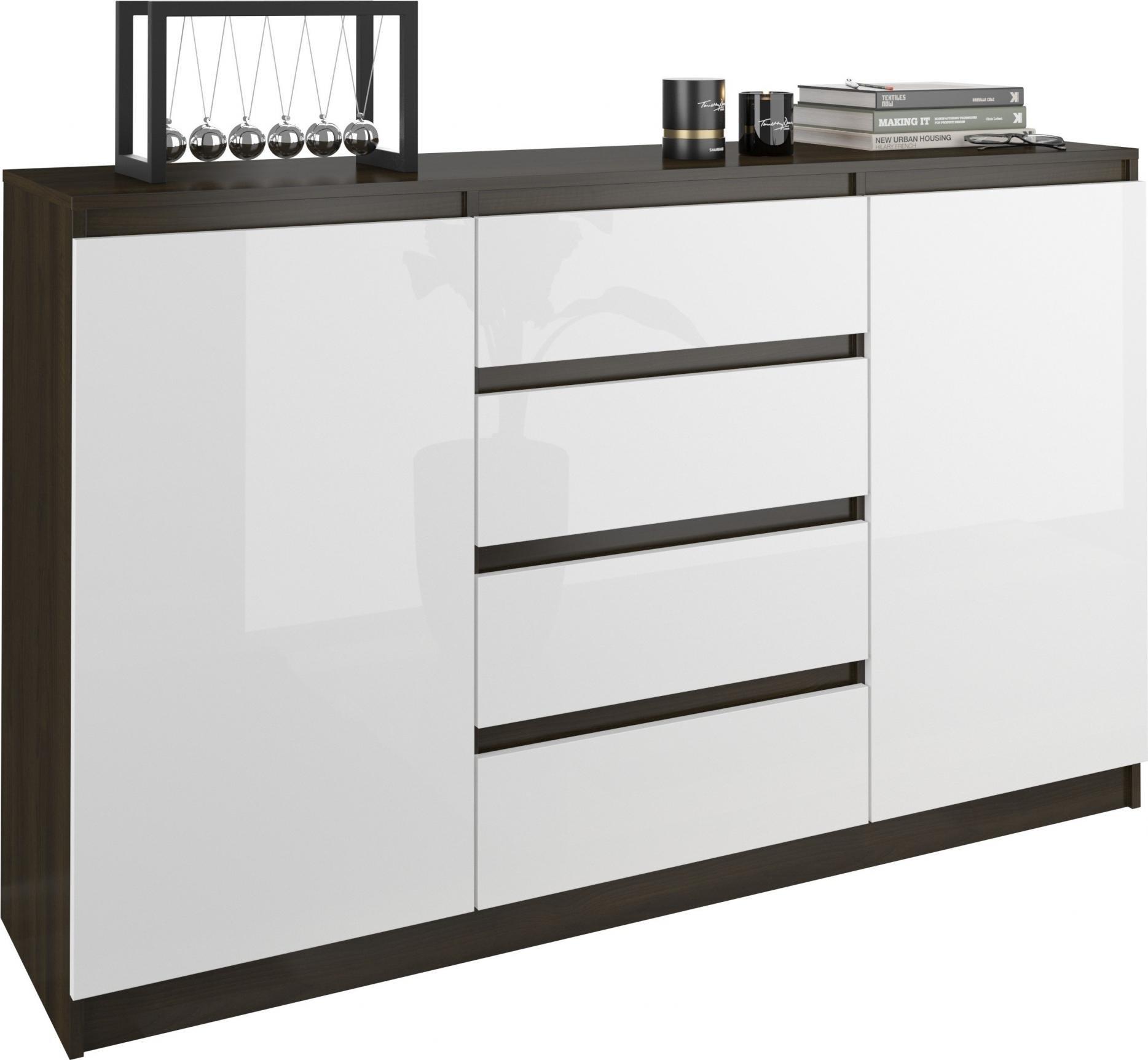 Mobene KOMODA 160 SZAFKA 4SZ. 3 PÓŁKI POŁYSK WENGE R160S4 MOBENE