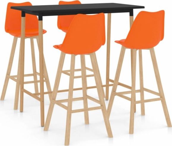 vidaXL 5-częściowy zestaw mebli barowych, pomarańczowy