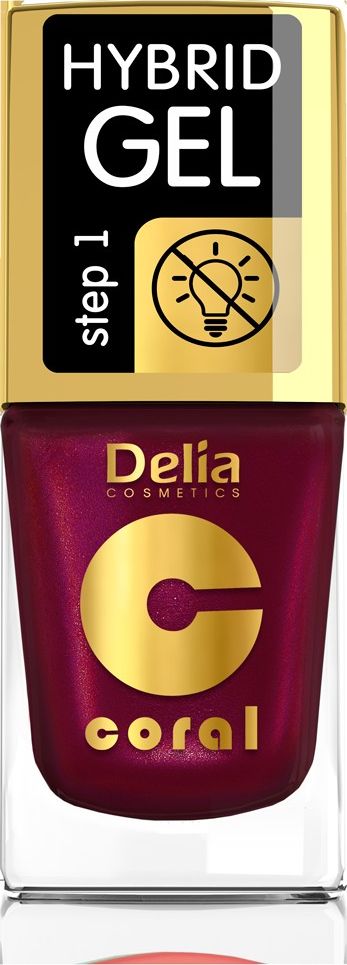 Delia Delia Cosmetics Coral Hybrid Gel Emalia do paznokci nr 61 Perłowa Malina 11ml