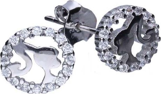 Lovrin Srebrne kolczyki 925 dziewczyna z cyrkoniami 1,16g