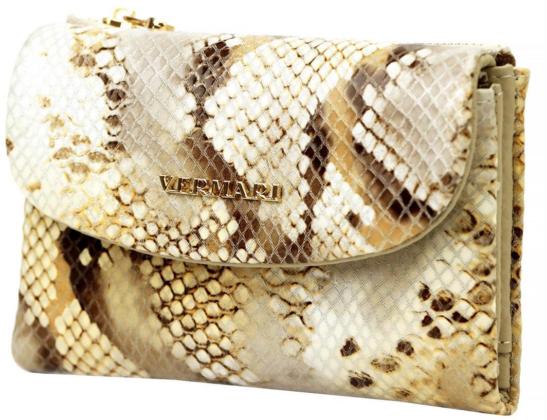 Zgrabny Skórzany damski portfel skóra węża VerMari NoSize