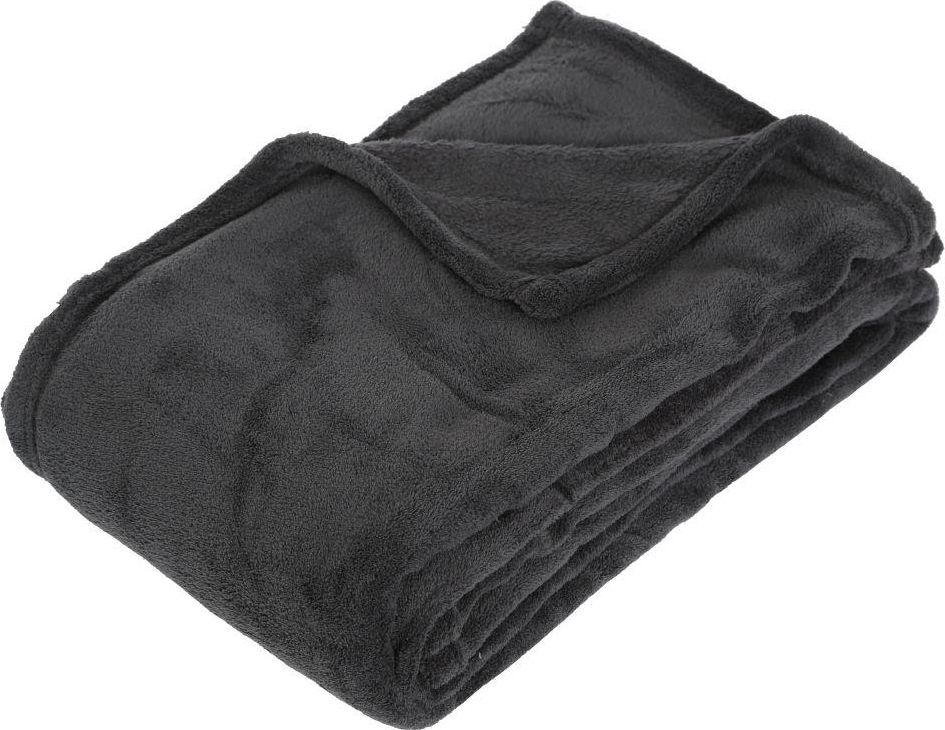 Atmosphera Ciemno szary pluszowy koc 130x180 cm