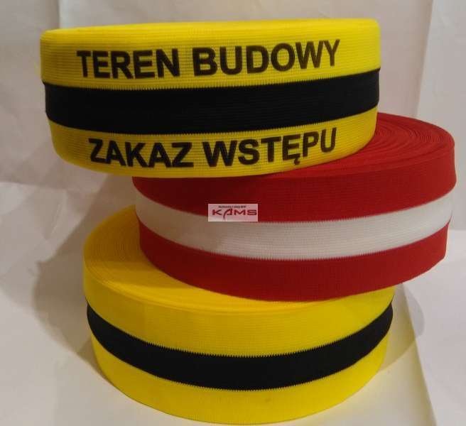 Taśma LDC 100 m - budowlana taśma ostrzegawcza z materiału bez jak i z nadrukiem - czarno-żółty.