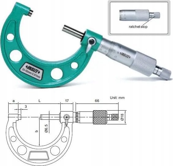 Insize MIKROMETR 75-100 STANDARD /CERT.