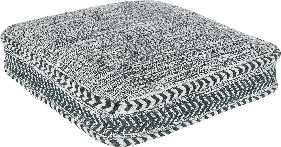 Beliani Poduszka podłogowa bawełniana 60 x 60 x 12 cm zielony z białym BIRCH