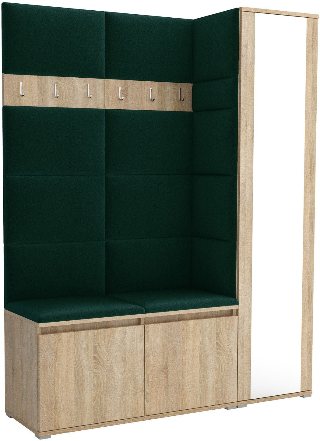 Tapicerowana garderoba Noris VII z lustrem - kolor sonoma + tkanina Trinity 28