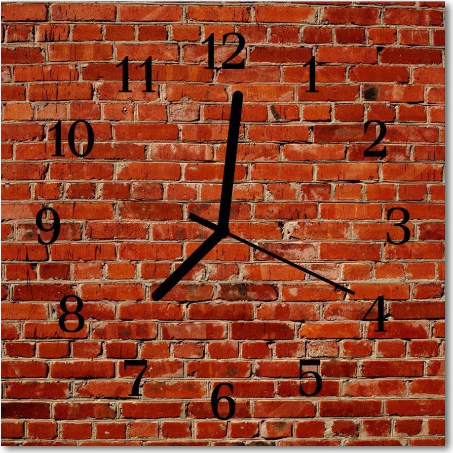 Tulup Zegar szklany ścienny Mur z cegły Architektura 30x30 41461753