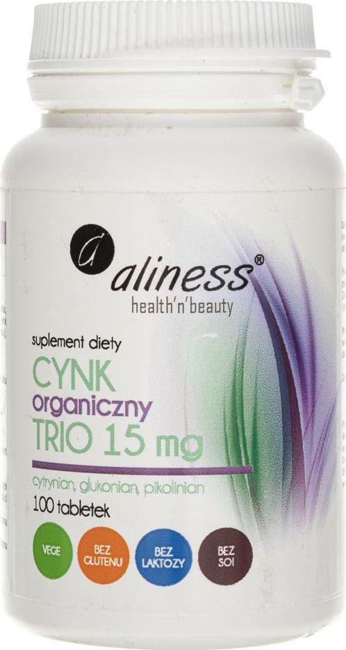 Aliness Aliness Cynk Organiczny Trio 15 mg - 100 tabletek