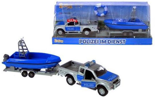 Hipo Auto Policja 12cm z łódką (510614)