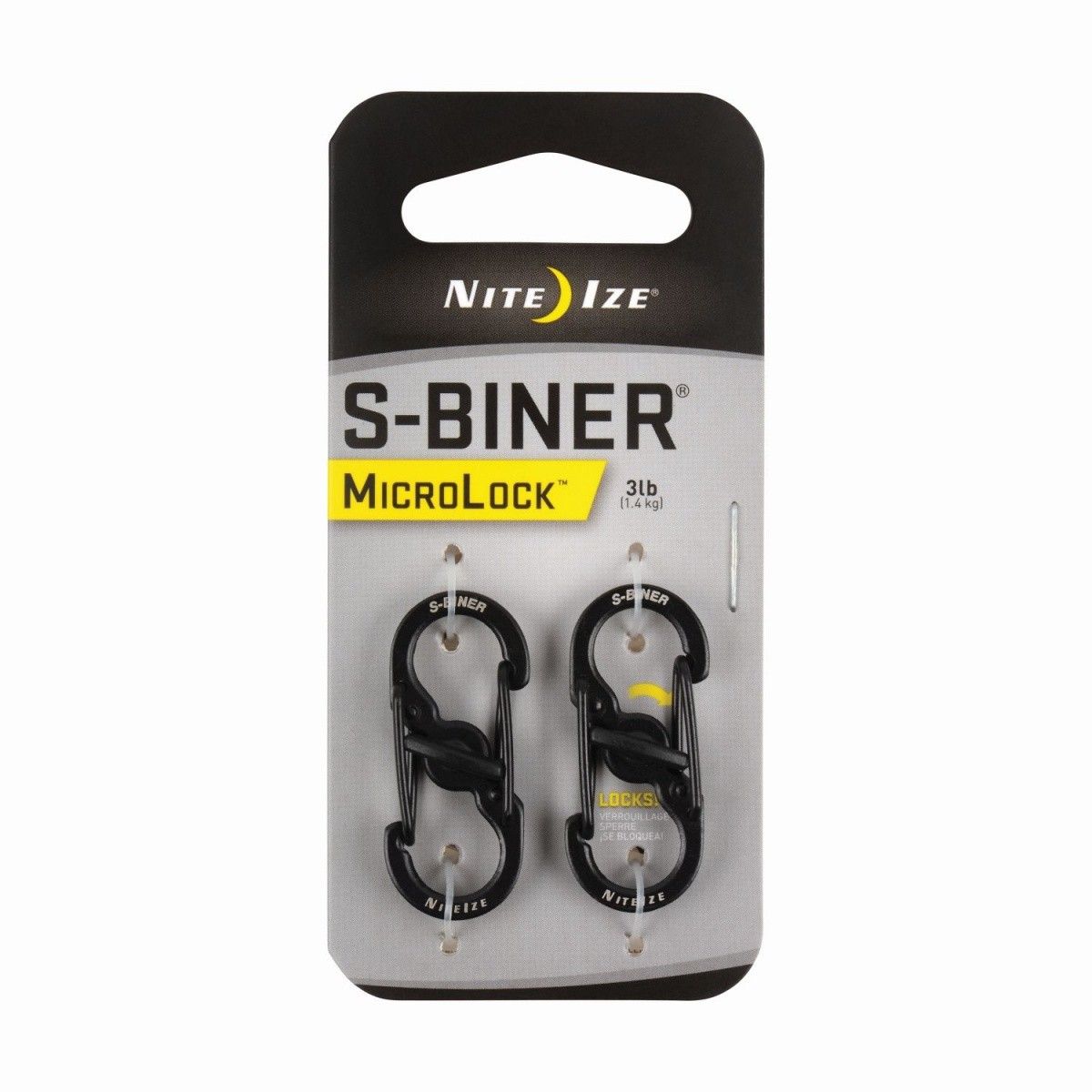 Nite Ize Karabińczyk S-Biner MicroLock stal nierdzewna czarny 2 sztuki (LSBM-01-2R3)