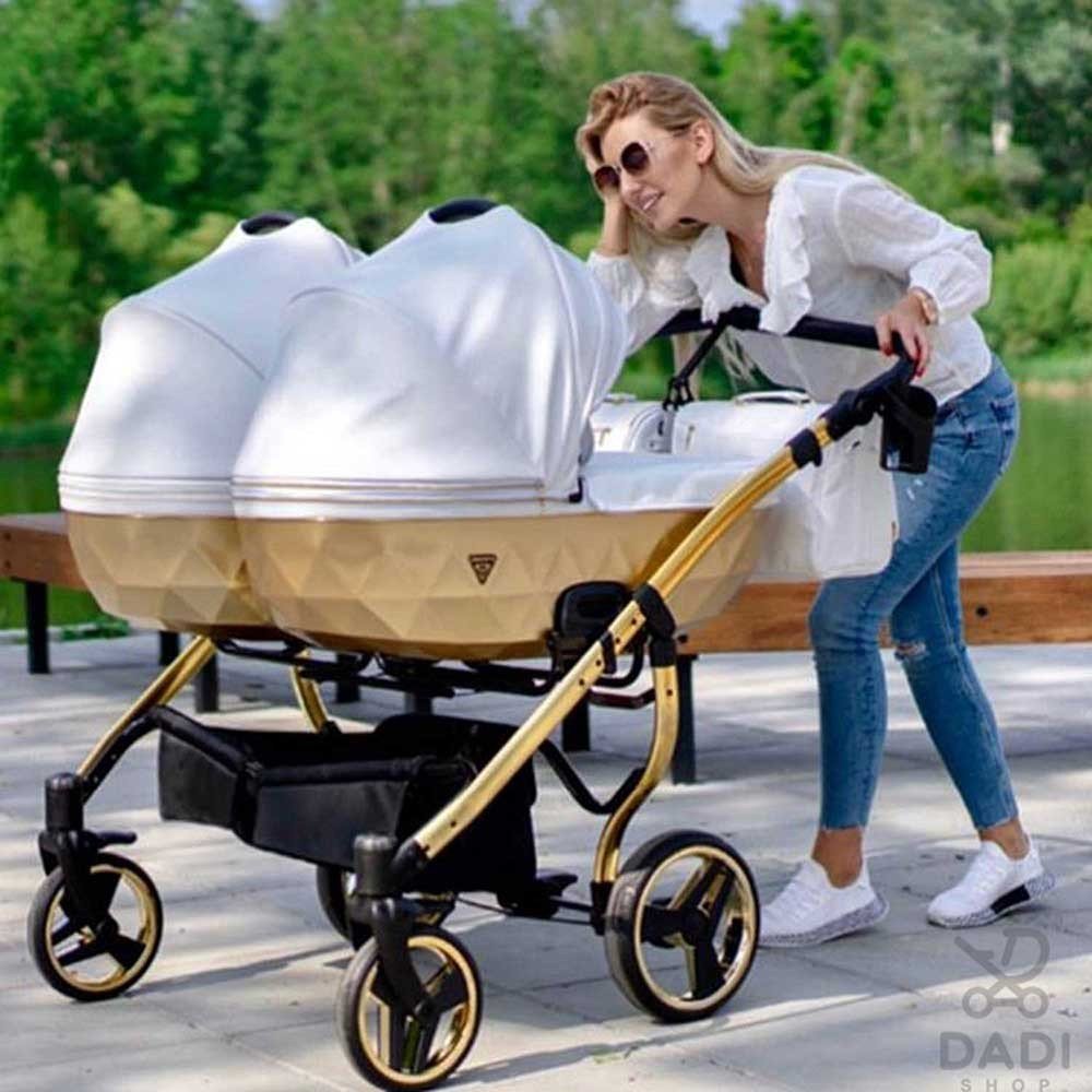 Wózek Junama Wózek dziecięcy bliźniaczy JUNAMA MIRROR SATIN DUO 2w1 V2