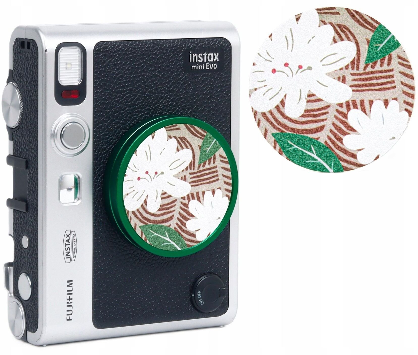 Naklejka Dekoracyjna Na Dekielek Do Fuji Fujifilm Instax Mini Evo / 3m / Kwiaty Retro