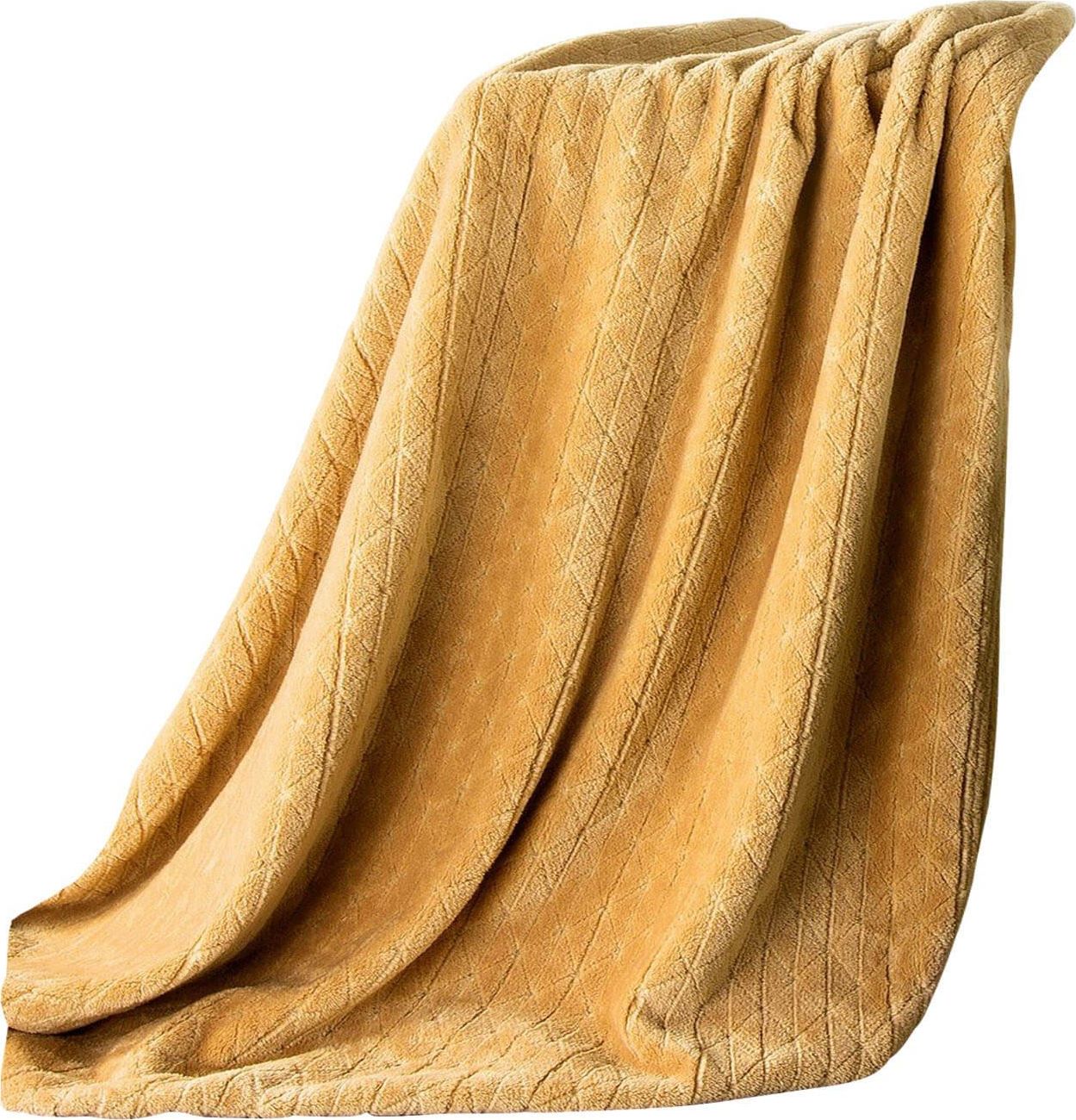 Eurofirany Koc Flanelowy Design Cindy4 Miodowy 170x210