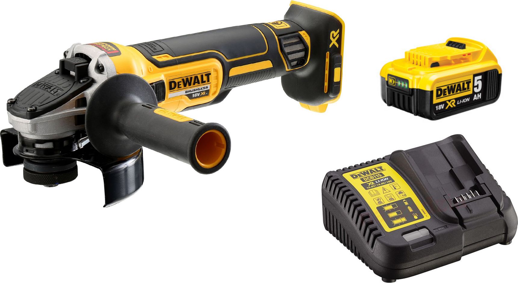 Szlifierka Dewalt DCG405N + Dewalt Akumulator 5.0Ah + Ładowarka