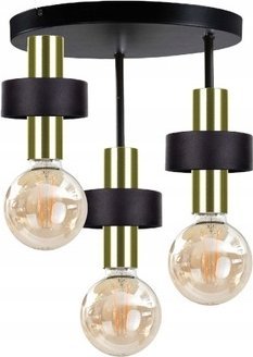 Lampa sufitowa Keter Lighting Lampa sufitowa 3xE27 UNICA BLACK/GOLD
