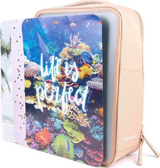 Mimetic Plecak szkolny Mimetic Life is Perfect Duży Beżowy