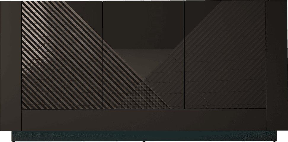 MEGSTYL KOMODA 160CM PASSION 2 Czarny mat - Czarny połysk