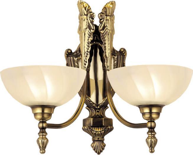 Kinkiet Amplex Lampa ścienna patyna CORDOBA kinkiet 2-płomienny szklany