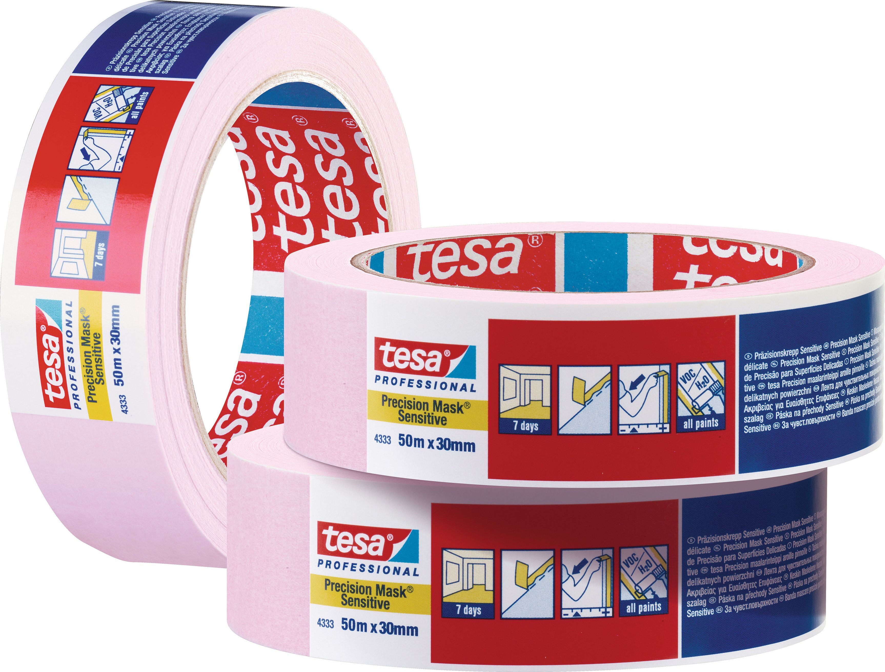 Tesa Apsauginė dažymo juosta jautriem pavišiam tesa Prcision Sensitive 50mx38mm