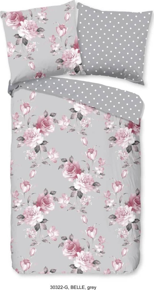 Good Morning Good Morning Zestaw pościeli Belle, 135 x 200 cm, szary